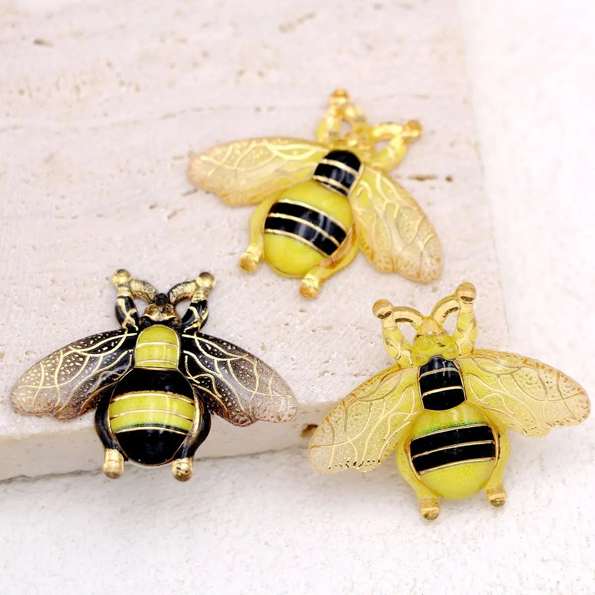 Lifelike Resin Bee Charms for Jewelry Making & DIY Crafts