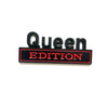 Schwarz-rotes Emblem mit dem Text Queen Edition