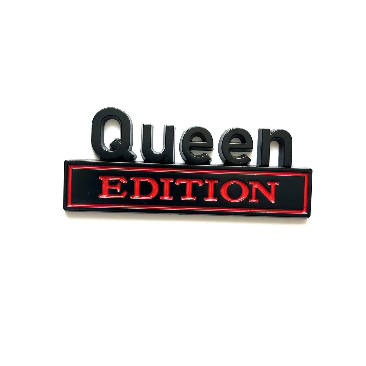 Schwarz-rotes Emblem mit dem Text Queen Edition