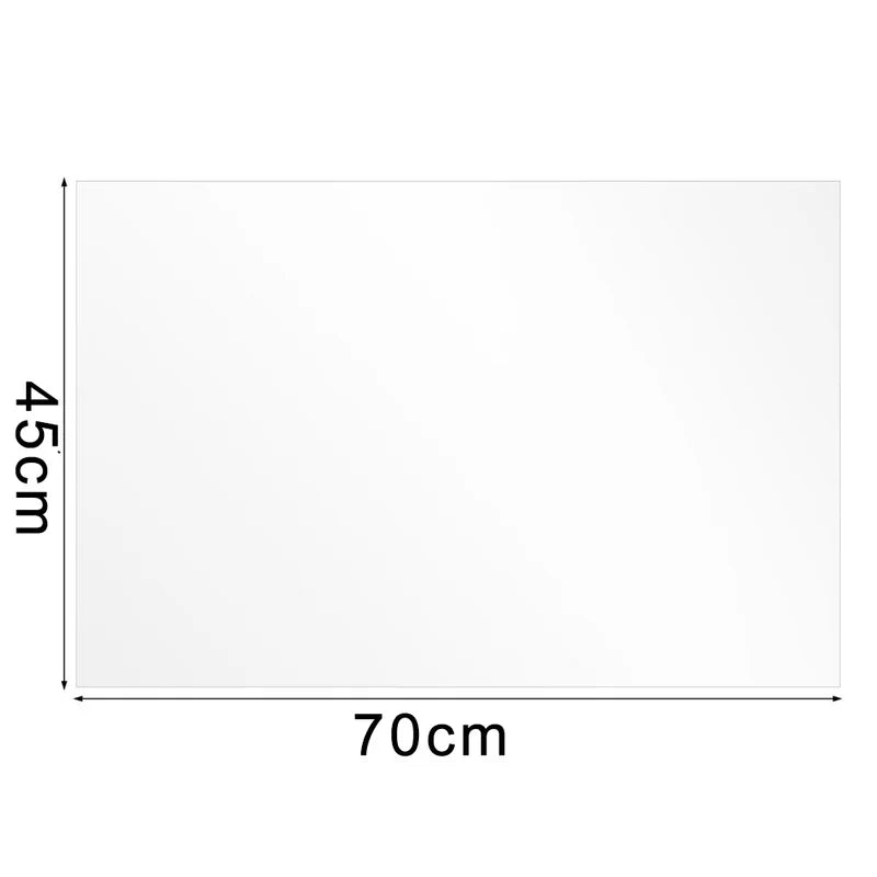 A rectangular white wall sticker measuring 45cm by 70cm.