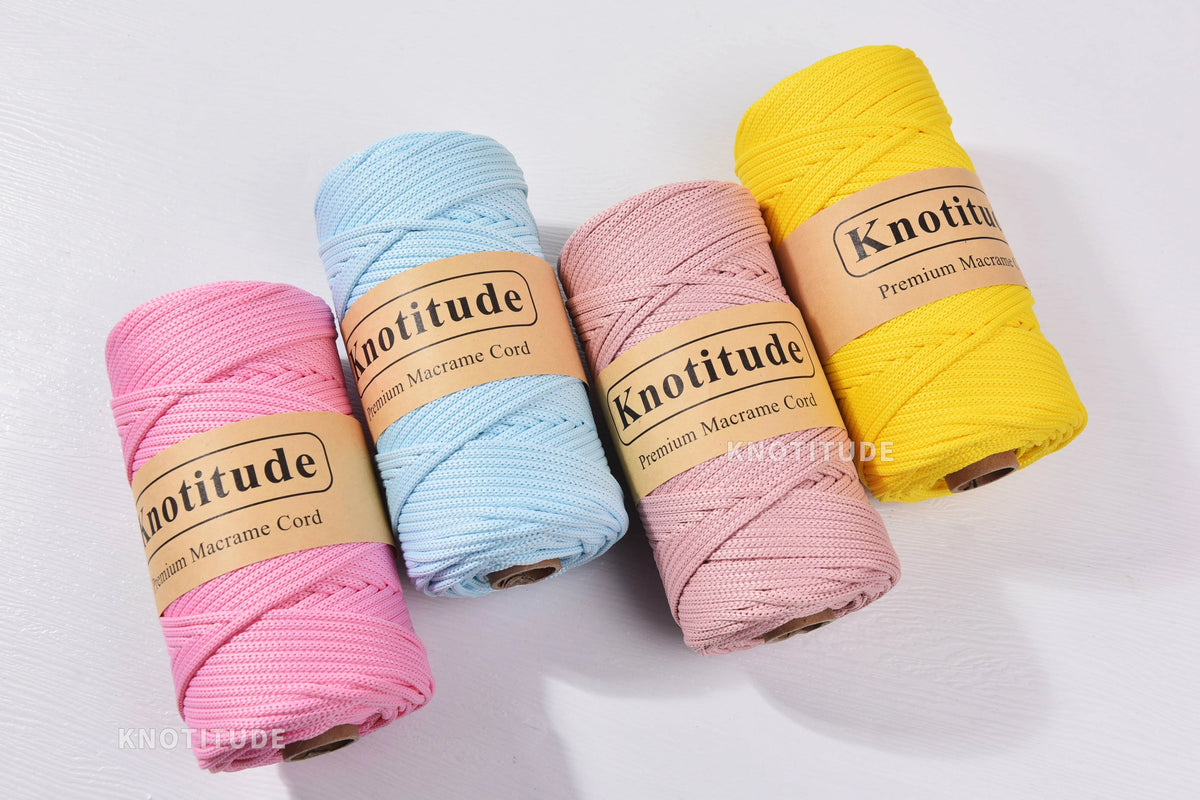 4mm Polyester Macrame Cord - 300g Spool for Knitting & DIY Crafts