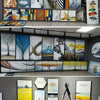 A collection of vintage funny bathroom wall art canvas prints featuring various themes and designs.