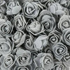 A bulk pack of realistic gray foam rose flowers for weddings and events.