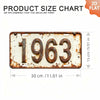 A vintage style aluminum license plate with the year 1963 embossed on it.