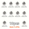 A set of ten silver mini disco ball ornaments, each measuring 4cm by 1.57in.