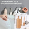 Transparent self-adhesive wall hooks are shown being used for environmental conservation and hanging items.