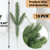 A sprig of artificial Norfolk pine used for a Christmas garland, shown next to a size indicator and quantity label.