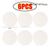 Six white silicone door stoppers or bumpers with a size of 40x40x8mm.