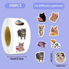 A package of 500 cartoon cat reward stickers in 10 different patterns, showing various feline faces and scenes.