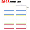 A set of 10 random color reusable magnetic dry erase labels and stickers in various rectangular shapes.