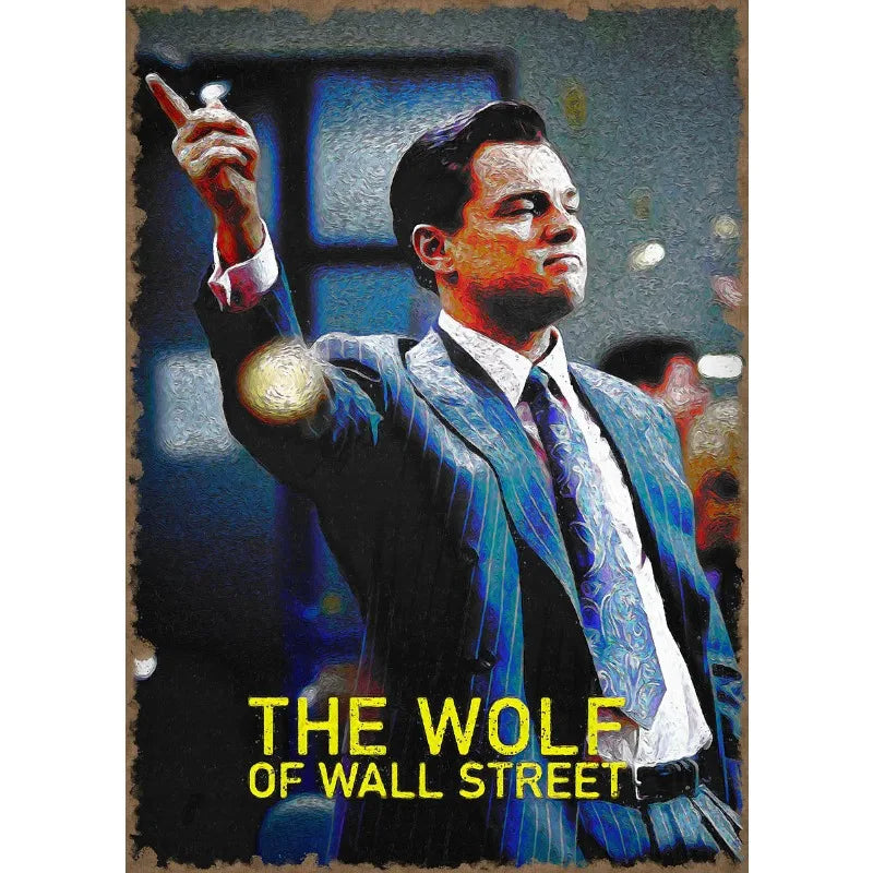 A portrait of a man in a suit pointing, titled The Wolf of Wall Street Canvas Print.