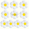 A set of white and yellow daisy-shaped balloons for summer celebrations