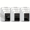 Three panels of black sports car silhouettes canvas wall art with various dimensions.