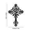Black decorative metal rose cross wall art for home and gift