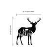 Black metal deer head wall sculpture featuring antlers and decorative foliage.