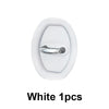 A white silicone car door lock protector with a metal latch is shown.