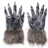 Realistic werewolf full head mask with gray fur trim for Halloween costumes