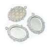 Vintage Style Cameo Pendant Bases with Ornate Gold or Silver Finish