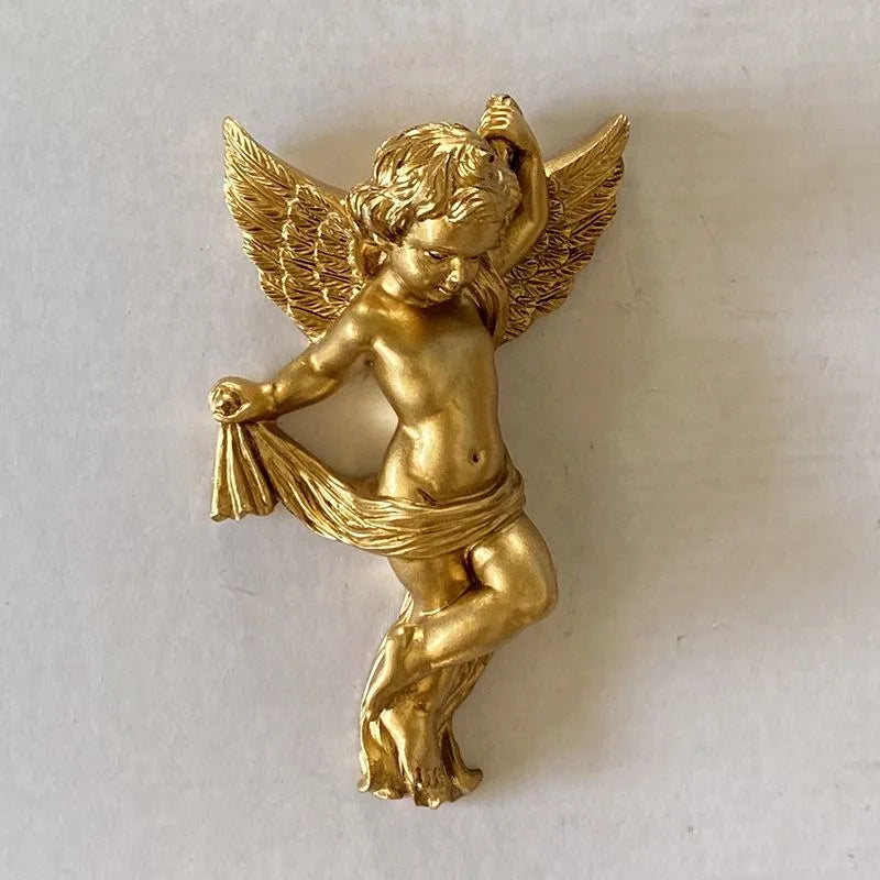 Cherub Angel Statue Wall Hanging - Cute Resin Decor