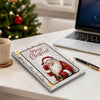 A greeting card book featuring a Santa Claus illustration for a Christmas gift card.