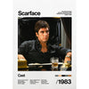 Movie poster for Scarface featuring Leonardo DiCaprio in a dark shirt and chair.