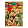 A poster featuring characters from JoJo, Jujutsu Kaisen, and Demon Slayer anime series.