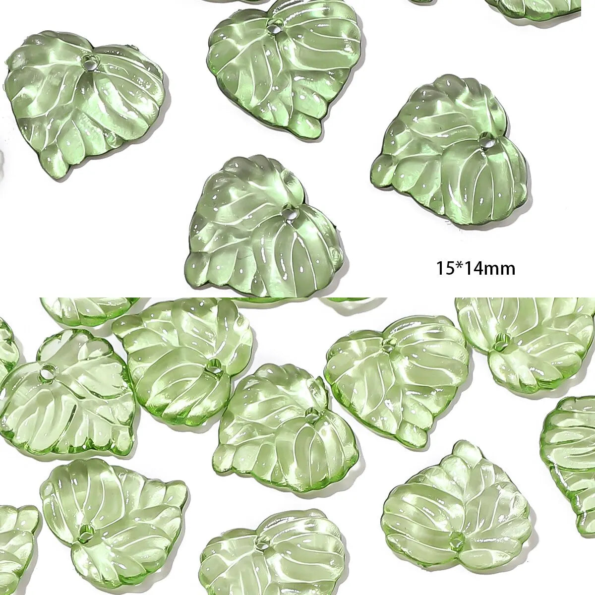 Acrylic Tree Leaf Mini Beads for DIY Jewelry Making