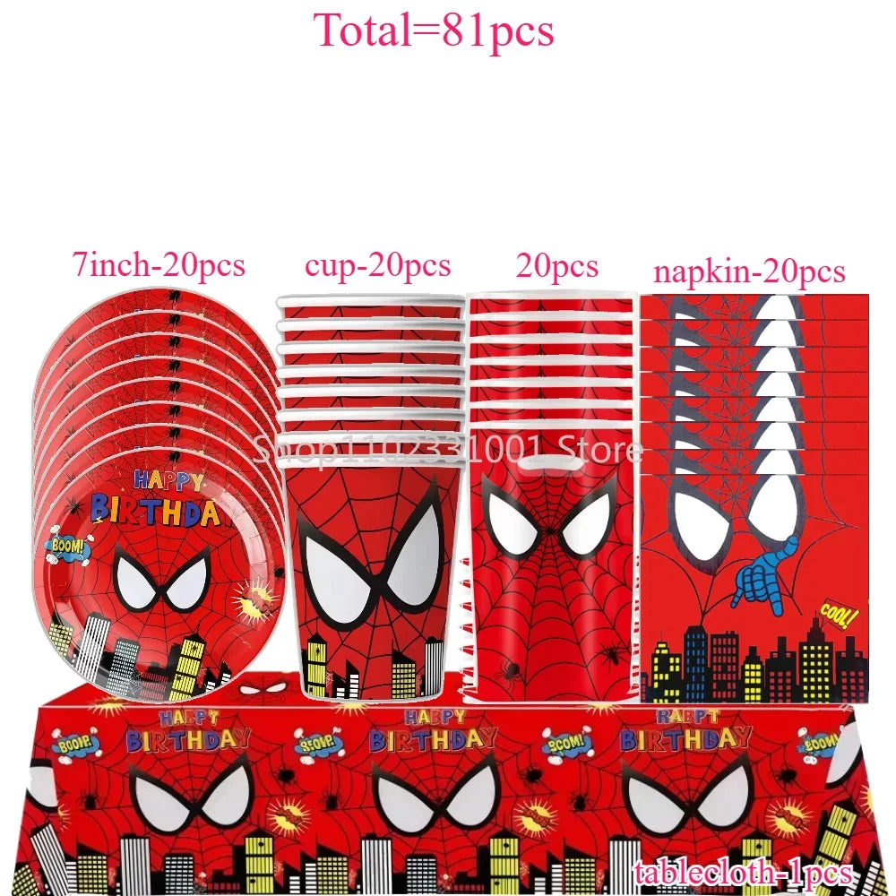 Superhero Birthday Party Tableware and Decoration Kit