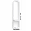 White rectangular wall shelf with an arched top and a horizontal cutout for display