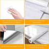 Instructions for applying a marble self-adhesive wallpaper roll, showing cleaning, tearing backing, and pasting.
