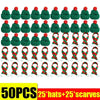 Festive Mini Santa Hat & Scarf Wine Bottle Topper Set