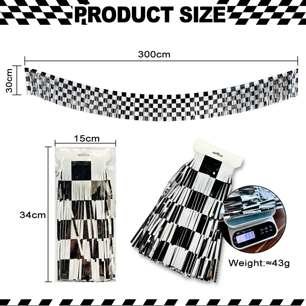 Race Car Birthday Party Balloon Decoration Set with Traffic Lights, Cones & Checkered Flags