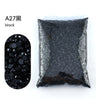 A27 black precision resin rhinestones in a square bag.