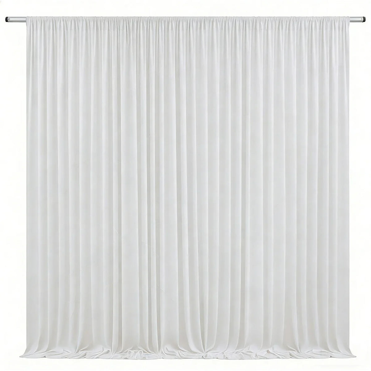 White pleated drapery backdrop for weddings and parties