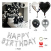 Silver alphabet and heart balloon set for party decorations including balloons and glue