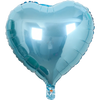 A light blue heart-shaped foil balloon filled with air, featuring a star design.