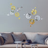 Set of 24 Gold & Silver Mirror Circle Wall Stickers