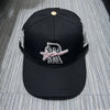 Black embroidered star hip-hop baseball cap with silver detailing