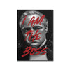 A portrait of a man with red text overlay that reads I AM THE BOSS on a dark background.