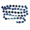 A set of blue crystal glass octagon bead curtain strands for home decor