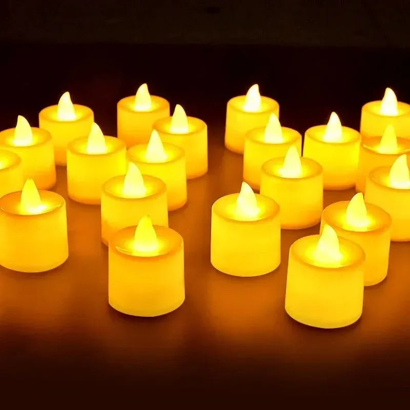 Flameless LED Tealight Candles with Warm Glow