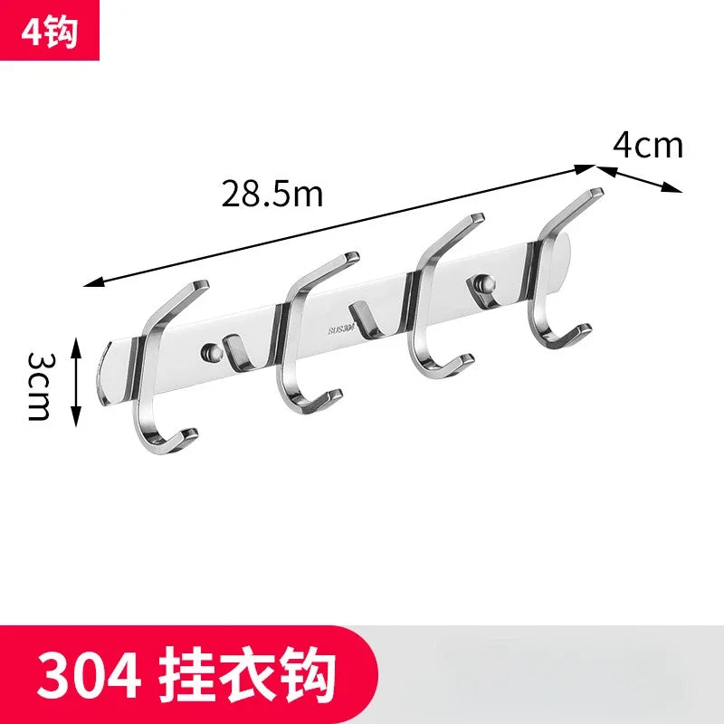 A set of six clear acrylic wall-mounted hooks with a polished finish and 4cm length.