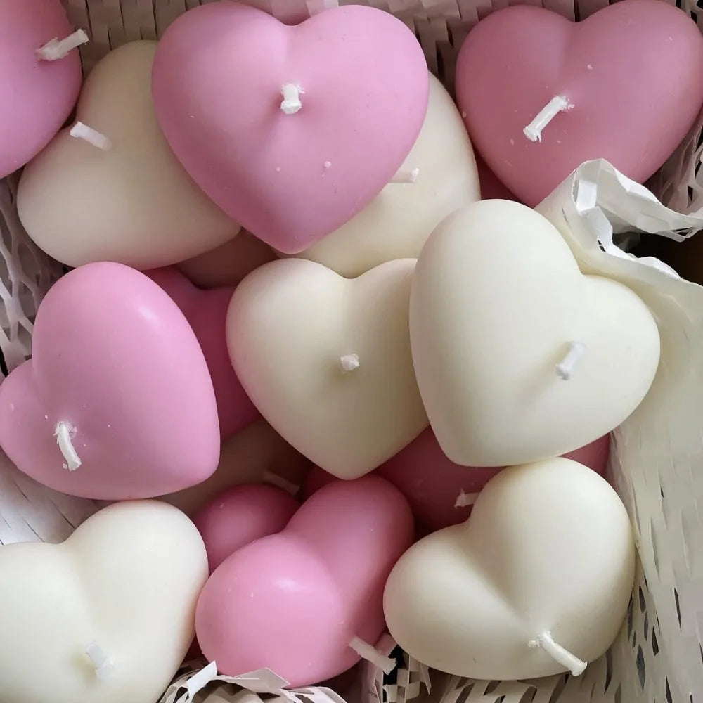 Heart-Shaped Silicone Candle Mold for DIY Crafts