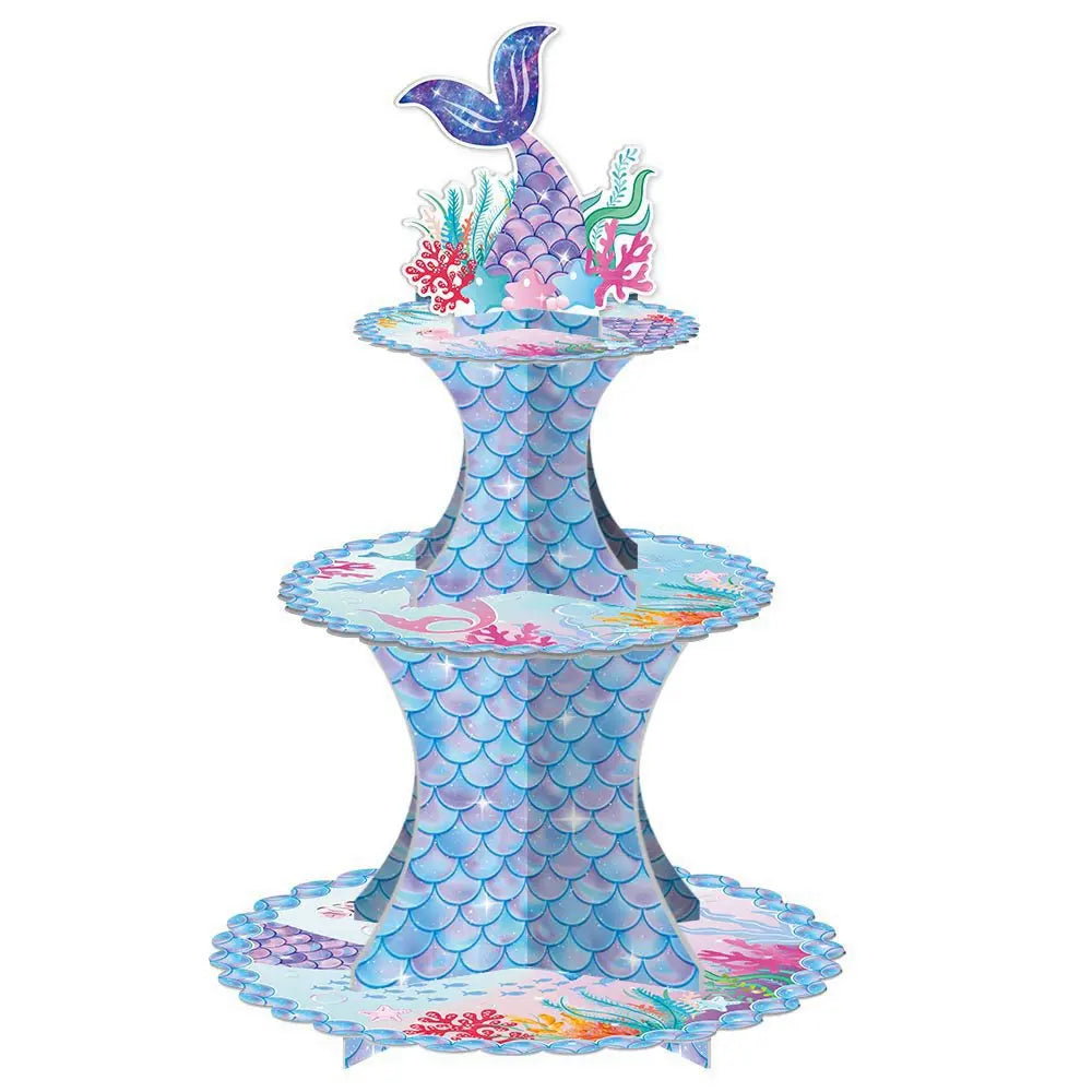 Purple Mermaid Birthday Party Supplies Kit for Girls