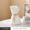 White ceramic and glass money bag shaped vase set for hydroponic plants