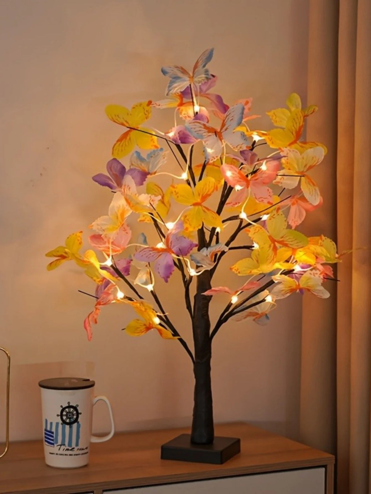 Butterfly Flower Tree Lamp with Warm Glow