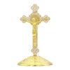 Golden Crucifix Figurine with Enamel Accents