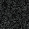 A bulk pack of realistic black foam rose flowers for weddings and events.