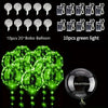 A set of 10 green light balloons and one clear balloon for party decoration
