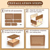 Installation steps for assembling a wooden savings box with progress tracker from various wooden parts.